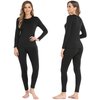 WEERTI Thermal Underwear for Women Long Johns Women with Fleece Lined, Base Layer Women Cold Weather Top Bottom（Black M）
