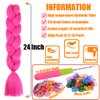 DOREN Jumbo Braiding Hair Extensions for Black Women Synthetic Crochet Braids Hair DIY Box Braids 100g/pc 3Packs/Lot(24Inch, A18 Rose Red)
