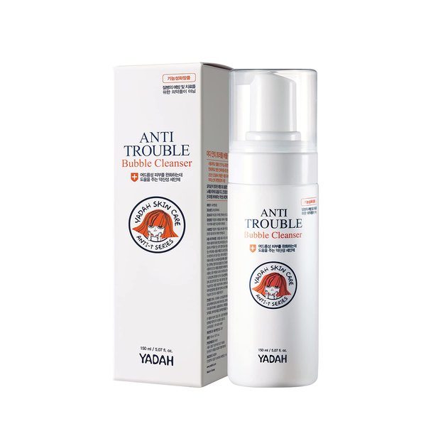 YADAH Anti Trouble Bubble Cleanser 5.07 Ounce, Facial Cleanser with Salicylic Acid for Acne, Vegan Skincare for Sensitive Skin