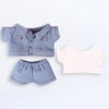 niannyyhouse Denim Jackets Jeans White T-Shirt 7.8in（20cm） Plush Humanoid Stuffed Doll Clothes (Light Blue)