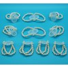 Yokoke Set of 10 Elastic Pearl Wrist Corsage Bands DIY Flower Hand Corsages Bracelets Accessories for Wedding Festival Beach Party Prom (White B)