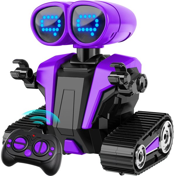 MindPal Robot Toys for Boys Girls with Auto-Demonstration Robots for Kids Remote Control Kids Robot Rechargeable Emo Robot with LED Eyes Smart Robot Age 3 Years and Up Purple