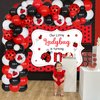 Sursurprise Ladybug First Birthday Decorations, Our Little Ladybug Is Turning One Balloon Garland Arch Kit with Backdrop for Girls Ladybug 1st Birthday Party Supplies
