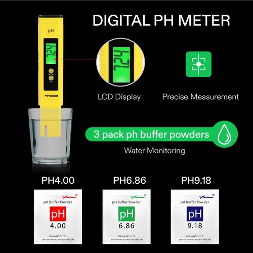 VIVOSUN Digital pH Meter, 0.01pH High Accuracy Pen Type pH Tester for Hydroponics, Household Drinking, Pool and Aquarium, UL Certified
