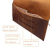Boshiho Genuine Leather Roll Up Tobacco Pouch with Rolling Tip Paper Holder Slot (Brown (S))
