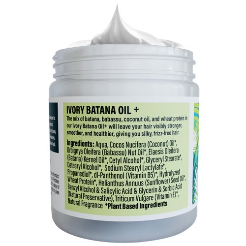 Ivory Raw Batana Oil for Hair Growth & Leave-In Deep Conditioner - Sebi Organic Hair Mask with Unrefined Cold Pressed Authentic Batana Oil & Other Vitamins & Essential Fatty Acids - 4.15 Ounces