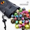 Haxtec Dice Bag Drawstring Leather DND Dice Pouch Storage Bag for D&D Dungeons and Dragons Gift Coins and Accessories (Fire-Red Yellow Eye) Patent Number D893867