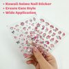 Cute Cartoon Nail Art Stickers Decals 5D Embossed Kawaii Anime Nail Sticker Strong Self-Adhesive Cartoon Rabbit Nail Art Accessories for Girls Women Nail Decals 3 Sheets (Cartoon Stickers)