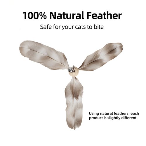 FUKUMARU Cat Wand Toy Natural Feather, Cat Toy Feather Replacement (3 PCS Feather Replacement)