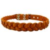 Genuine Leather Braided Dog Collar 14.5"- 17" Neck, 3/4" Wide, Orange