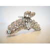 Generic Silver metal flower crystal hair claw clip bridal clip medium/fine hair