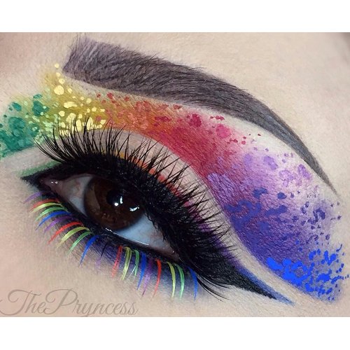 Gorgeous Rainbow colorful parade bottom false eyelashes for Halloween, Pride, Dance, Costume, Rave