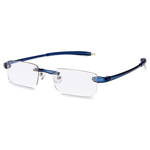 Visualites 1 Navy Blue 1.50 Power Lightweight Rimless Reading Glasses For Men and Women