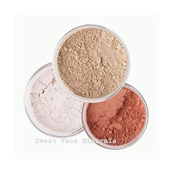 3pc MINERAL MAKEUP SET (FAIR 2) Bare Skin Kit Powder Matte Foundation Organic