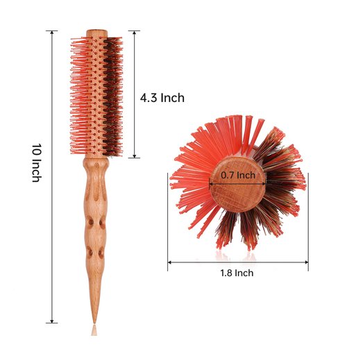PERFEHAIR Small Round Hair Brush for Blow Drying, Multi-Function Round Hairbrush with Nylon & Boar Bristle, Perfect for Styling Men & Women's Medium, Short & Fine Hair -1.8 Inch