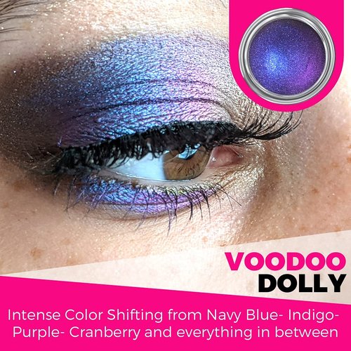 Concrete Minerals MultiChrome Eyeshadow, Intense Color Shifting, Longer-Lasting With No Creasing, 100% Vegan and Cruelty Free, Handmade in USA, 1.5 Grams Loose Mineral Powder (Voodoo Dolly)