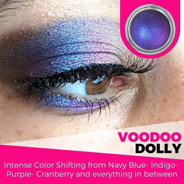 Concrete Minerals MultiChrome Eyeshadow, Intense Color Shifting, Longer-Lasting With No Creasing, 100% Vegan and Cruelty Free, Handmade in USA, 1.5 Grams Loose Mineral Powder (Voodoo Dolly)