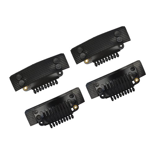 3 Pcs Invisible Elastic Wire Fishing Line with 4 Pcs Stickable Wig Clips for Hair Extensions (Black)