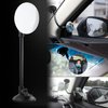 3.35" Round Blind Spot Mirror, Ampper 360 Degree Rotate Adjustabe Rear Facing Mirror Long Arm HD Glass Convex Rear View Mirror
