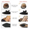 MUSSHOE Mules for Women Comfortable Pointed Toe Backless Slip-on Slides Loafer Flats with Knot,Black 8