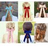 2Pcs Velvet Hair Bows Ribbon for Women Big Fall Alligator Clips Bowknot Hair Ponytail Holder Accessories for Women Girls Toddlers Teens Kids (Dark blue*2)
