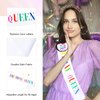 CURASA Birthday Headband for Women Girls Birthday Queen Sash and Crown Rainbow Birthday Headbands Birthday Queen Tiara for Little Girls White Birthday Sash Happy Birthday Decoration for Party Gifts