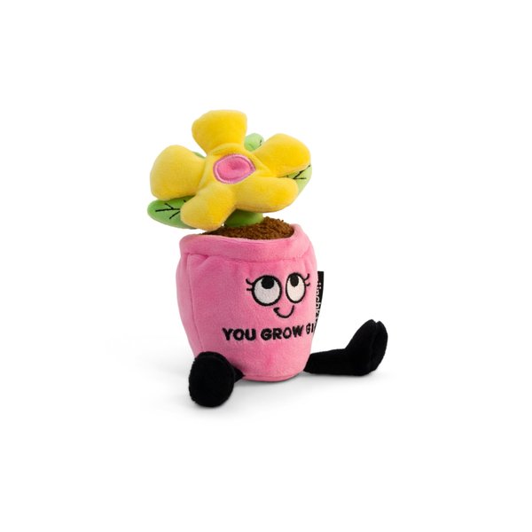 You Grow Girl Flower Meme Plushie - Funny Pun Meme Gag Gift, Stocking Stuffer Present, Great for Emotional Support, Fun Desk Accessory, Kids, Teens, Adults