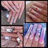 LuckForever 240pc XL Square Gel X Nail Tips Clear Fake Nails Extra Long Square Nail Tips Full Cover Artificial Fingernails XL Soft Gel False Nail Tips for Acrylic Nail Extension Press on Nail Making