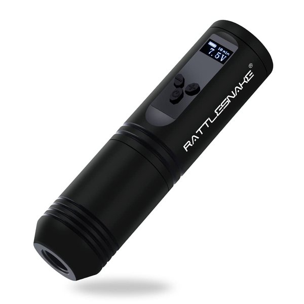 Rattlesnake Rotary Tattoo Machine Pen 1850mAh Power LED Digital Display Japan Motor(matte black)