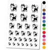 Siberian Husky Standing Dog Temporary Tattoo Water Resistant Fake Body Art Set Collection - Black (One Sheet)