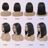 Savasana Blue Human Hair Bob Wig 13x4 Lace Front Glueless Wigs 180% Density 10 Inches Straight Bob Wigs