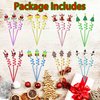 uoyoi Christmas Party Favors 24pcs Christmas Theme Straws Santa Christmas Tree Bells Gingerbread Elk Snowman Gift Box Candy Cane Straws for Xmas Party Supplies Decorations with 2 Cleaning Brushes