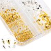 SONGJIE Mini Metal Rivet Punk Nail Charms Gold Silver Cone Nail Art Studs Alloy Spike Studs Nail Jewels Nail Nail Charms for Acrylic Nails Decoration Accessories