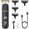 JAMAKY Cordless Hair Clippers for Men: Professional, Zero Gapped, LED Display, Stainless Steel Electric Trimmer with USB, 4 Combs