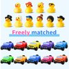 20 Pcs Jeep Ducks Rubber Ducks, 2.8 Inch Jeep Ducks for Ducking, 10 Rubber Ducks Assortment with 10 Jeeps, Ducks for Jeeps Collection, Valentines Day Birthdays Gifts Party Favors, Baby Bath Toy