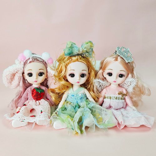 Sufeasdf 6 Pcs 6 Inch Princess Girl Mini Dolls, Small Princess Dolls, Little Girl Miniature Dolls for 3+ Year Old Girls
