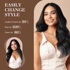 GOO GOO Wire Hair Extensions Real Human Hair, 16inch 95g Jet black, Invisible Wire Hair Extensions with Transparent, Seamless Fish Line Hairpiece, Straight Remy Hair Extensions
