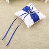 Yosoo 20cm×20cm Bridal Wedding Pocket Ring Pillow Cushion Bearer with Double Hearts Decoration, Blue