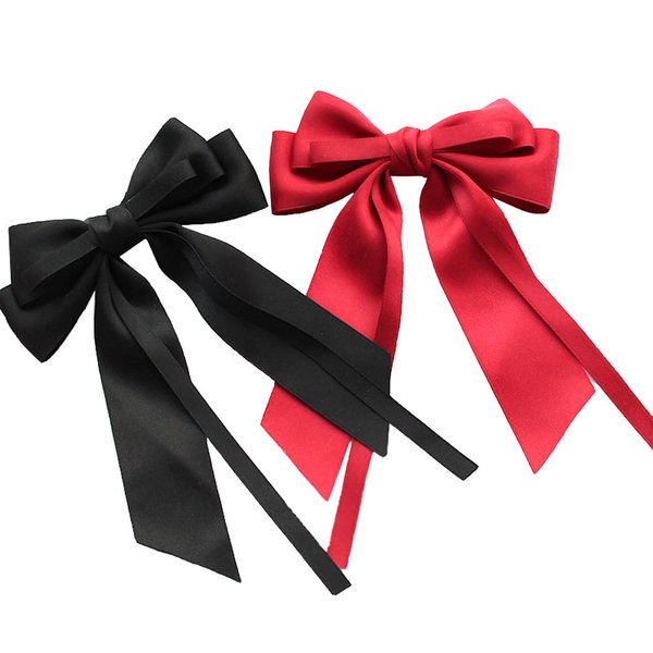 Generic Two Layer Hair Bows for Women, Narrow Wide Hair Bows Hair Clips, Hair Ribbon, Ribbon for Hair, Hair Ribbons for women, Hair Accessories for Women Girls, black red