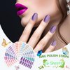 SILPECWEE 16 Sheets Mermaid Color Nail Wraps Self Adhesive Nail Polish Stickers Stick on Nail Polish Strips for Women Gel Nail Strips Fingernail Manicure Stickers with 1pc Nail File