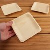 BambooMN Brand - 5.5" x 5.5" x 0.78" Disposable Wood Square Plates/Dishes, 25 Pieces