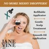 JANE VINE Hair Oil Applicator & Scalp Applicator for Hair Growth Serum - Hair Oil Comb & Brush for Scalp - Silicone Bristles - Hair Serum Applicator - Scalp & Hair Care Routine - Easy Clean & Refill