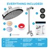 SparkPod Round Rain Shower Head with Shower Head Extension Arm - High Pressure Rain - Luxury Modern Look - No Hassle Tool-less 1-Min Installation (11" Shower Arm Extension, Luxury Polished Chrome)