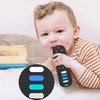 ERSIHUA 2-Pack Baby Teething Toys-TV Remote Control Shape Silicone Infants Teething Toys for Babies 0-18 Months,BPA-Free (L-Purple+Black)