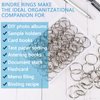 LOONENG 1 Inch Loose Leaf Binder Rings, 100PCS Nickel Plated Steel Book Rings for Index Cards, Crafts, Reports, Flash Cards, Notebook, Keychain, Loose Leaf Paper, Photo Albums