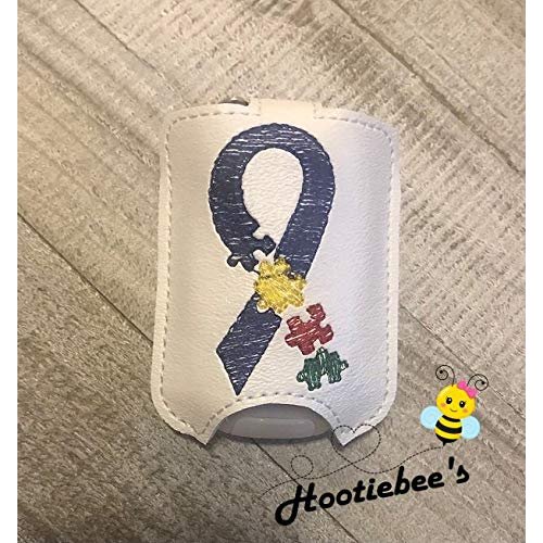 Autism Awareness Ribbon Hand Sanitizer Holder and/or Lip Balm Holder and/or Key Fob