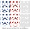 6 Sheets Red Blue White Star Nail Stickers, 3D Self-Adhesive Classic Star Nail Decals for Patriotic Women Nail Decoration