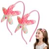 Starfish Headband Laser Mermaid Hair Band for Women Girls Pink Glitter Sea Star Hairbands Head Wear Gifts Birthday Baby Shower Party Hair Accessories Decoration