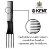 Kent Salon-Style Handmade Hair Pick and Teasing Comb for Curly, Thick Hair - Quality Barber Supplies