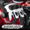 WTACTFUL Goatskin Leather Carbon Knuckle Motorcycle Gloves for Men and Women Full Finger Touchscreen Motorbike Gloves for BMX ATV MTB Riding Road Racing Motocross Black L